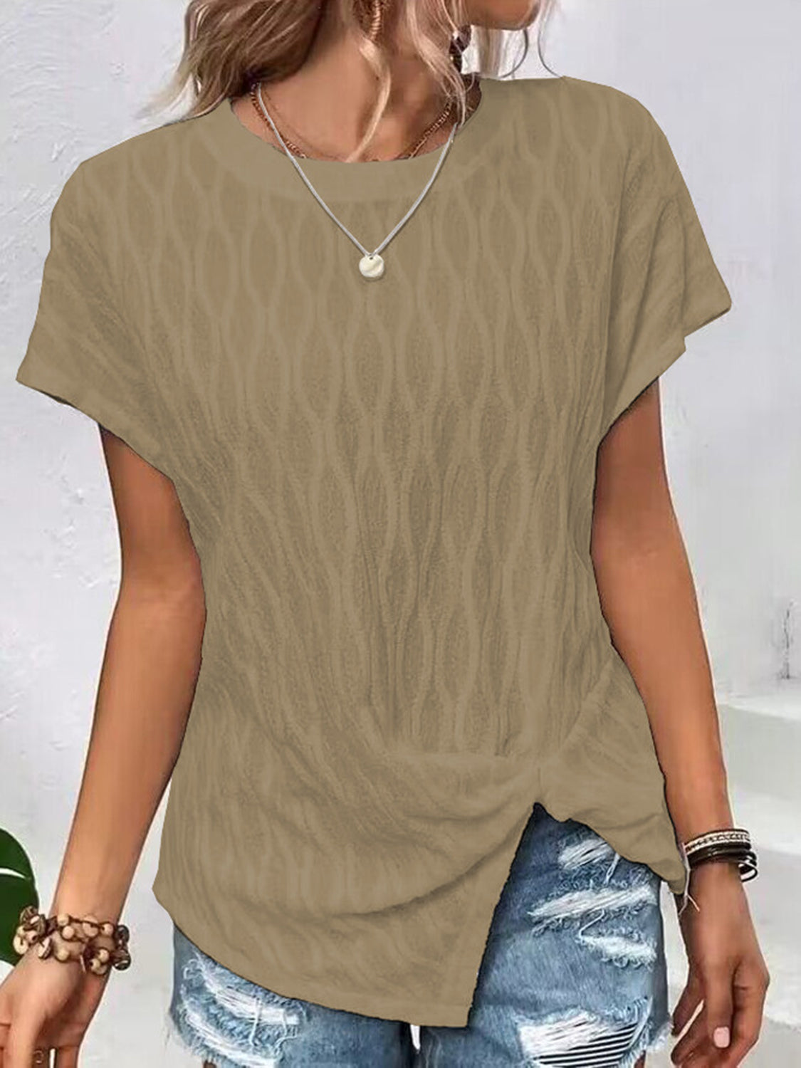 Full Size Round Neck Short Sleeve T-Shirt